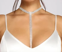 Five Row Rhinestone Fringe Choker