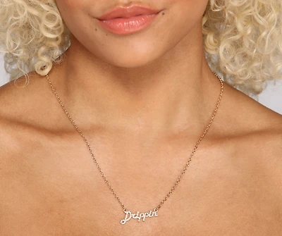 Dainty Drippin Rhinestone Necklace