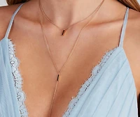 Keep It Sleek Bar Charm Layer Necklace