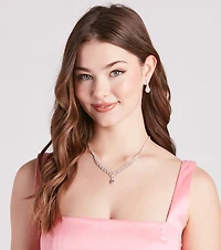 Radiant Babe Gemstone Teardrop Necklace And Earrings Set