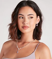 Radiant Mood Gemstone Necklace And Earrings Set