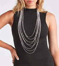 Luxe Layers Draped Rhinestone Necklace