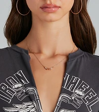 444 Charm Dainty Chain Necklace