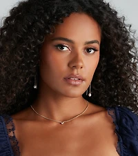 All The Details Dainty Rhinestone Necklace