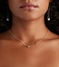 All The Details Dainty Rhinestone Necklace