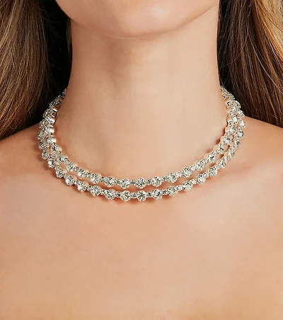 Two For The Show Rhinestone Choker