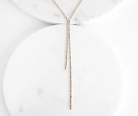 Rhinestone Lariat Necklace Set