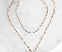 Rhinestone Lariat Necklace Set