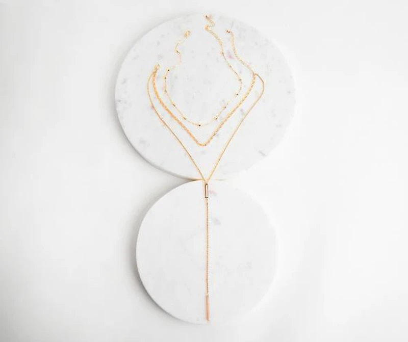 3 Row Luxe Lariat Layered Necklaces