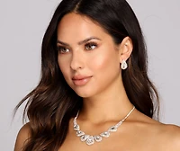 Teardrop Rhinestone Necklace Set
