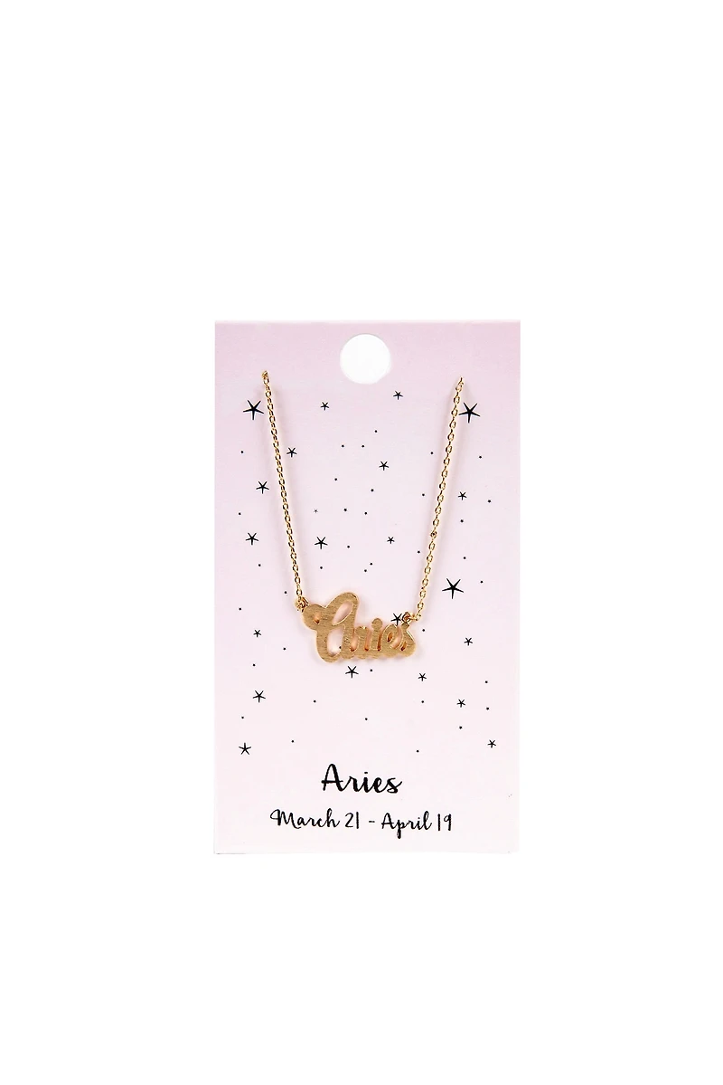Zodiac Script Necklace