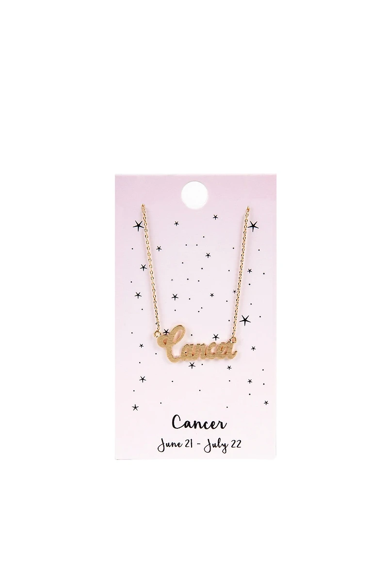 Zodiac Script Necklace