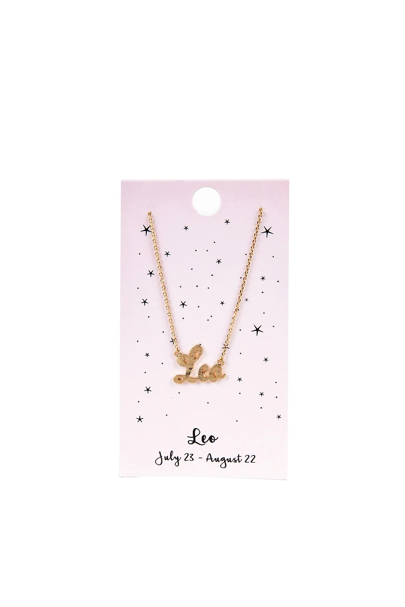 Zodiac Script Necklace