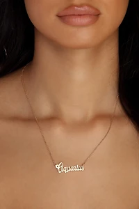 Zodiac Script Necklace