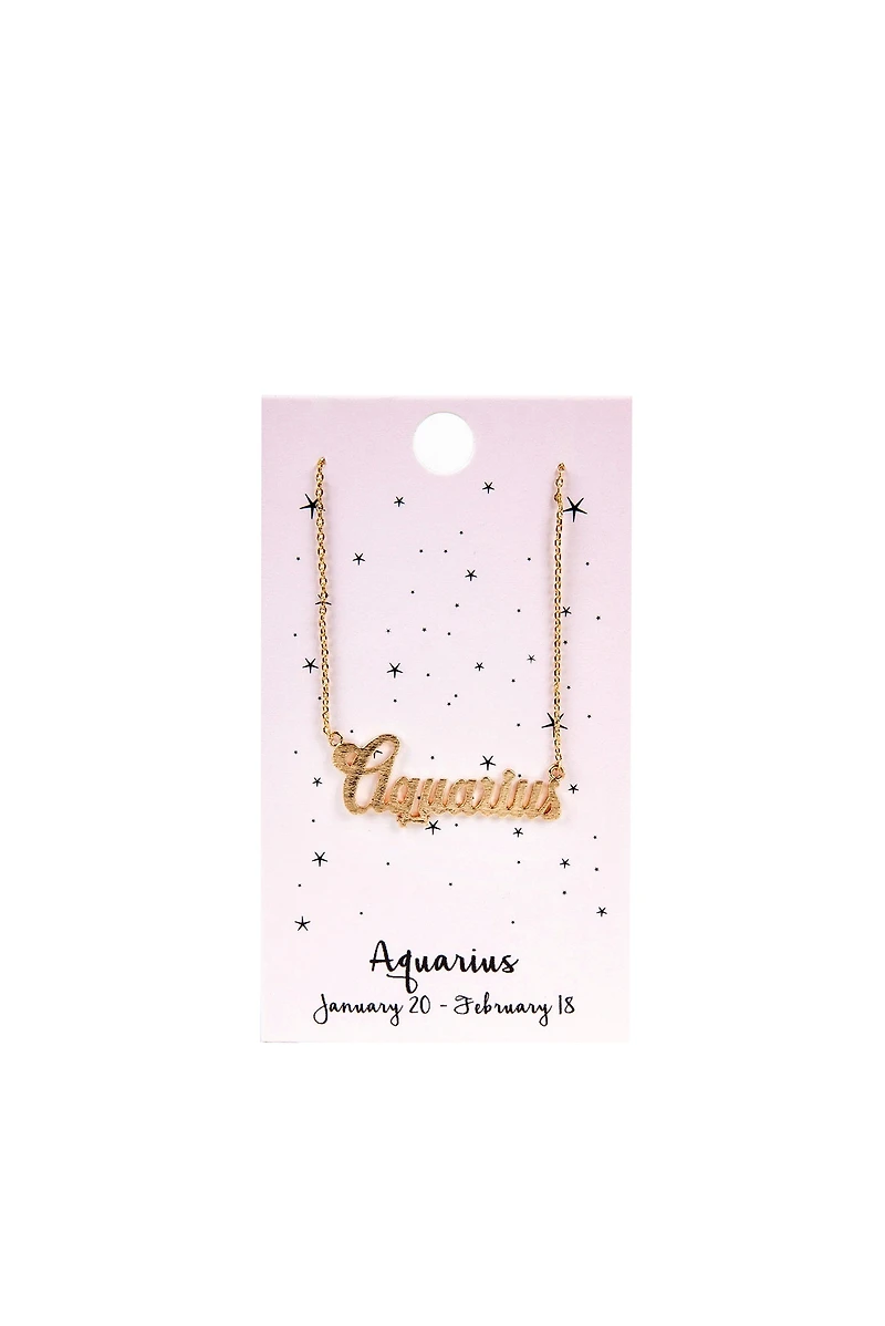 Zodiac Script Necklace
