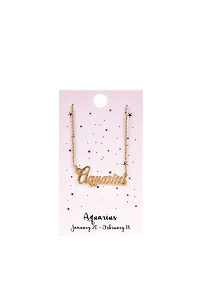 Zodiac Script Necklace