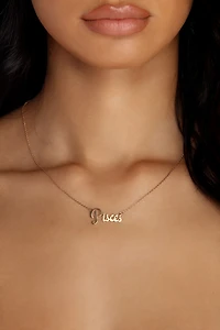 Zodiac Script Necklace