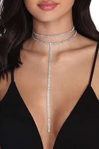 2 Row Rhinestone Lariat