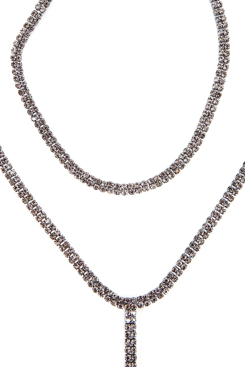 2 Row Rhinestone Lariat