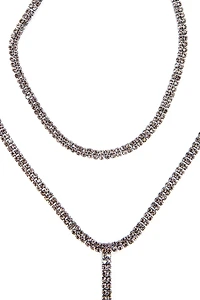 2 Row Rhinestone Lariat