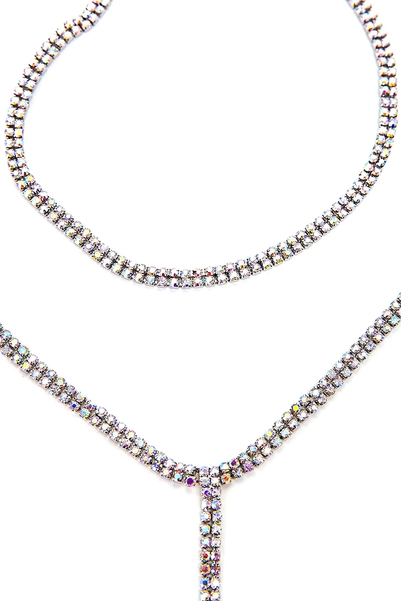 2 Row Rhinestone Lariat