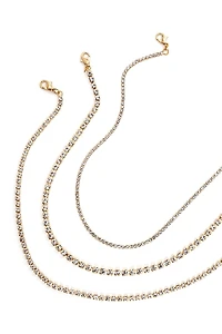 Layer On Rhinestone Choker Set
