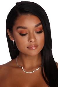 Classic Curved Rhinestone Necklace And Dusters