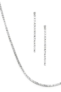 Classic Curved Rhinestone Necklace And Dusters