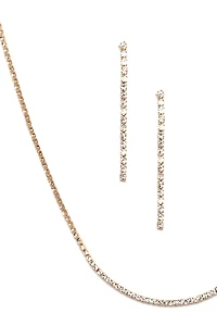 Classic Curved Rhinestone Necklace And Dusters