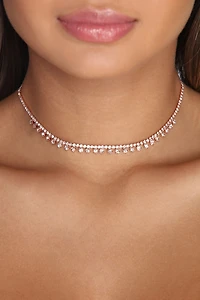 Dainty Drops Rhinestone Choker
