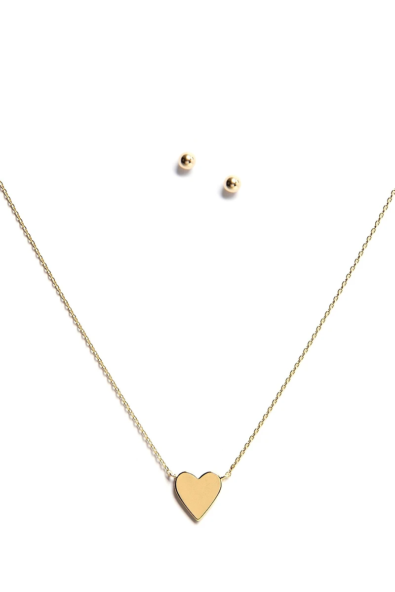 Key To My Heart Necklace And Studs Set