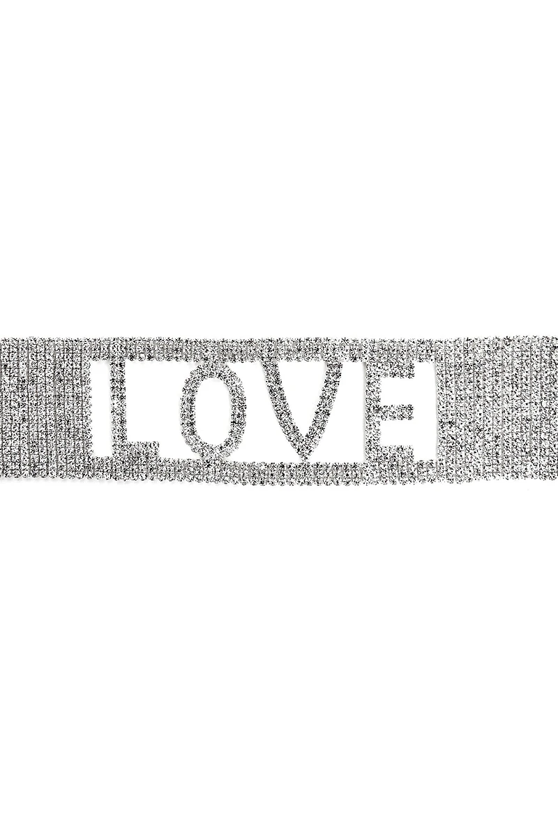Love Rhinestone Statement Choker