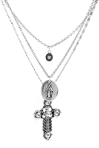 Cross And Coin Pendant Necklace