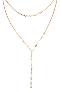 Layered In Gems Lariat Necklace
