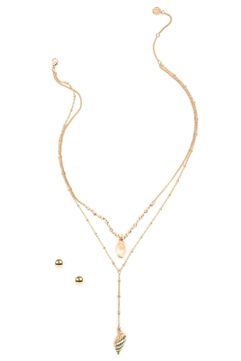 Sea Shell Lariat Set