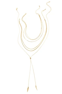 3 Pack Layered Choker And Lariat Chains