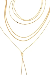 3 Pack Layered Choker And Lariat Chains