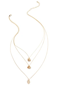Elephant, Eye, Hamsa Hand Necklace