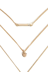 3 Row Dainty Lariat Charm Necklace