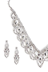 Scalloped Teardrop Necklace & Earrings