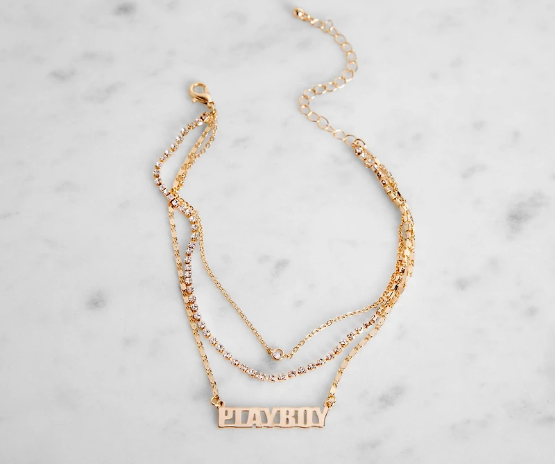 Rhinestone Playboy Anklet