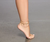 Star Charm Chain Anklet Set
