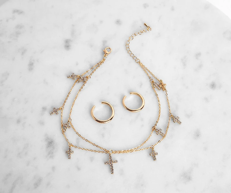 Don't Cross Me Anklet Set