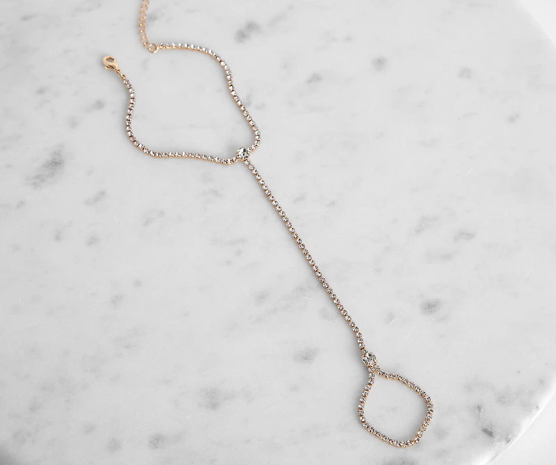 Dainty Rhinestone Hand Chain