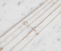 Five Pack Dainty Chain Pendant Bracelets