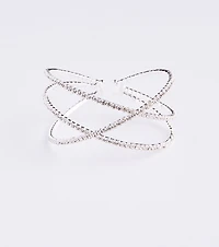 Memory Wire Rhinestone Cross Cuff