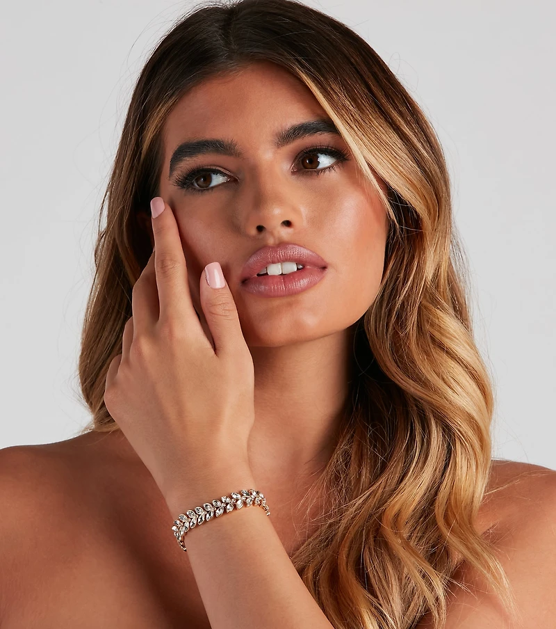 Glam Be-Leaf CZ Bracelet