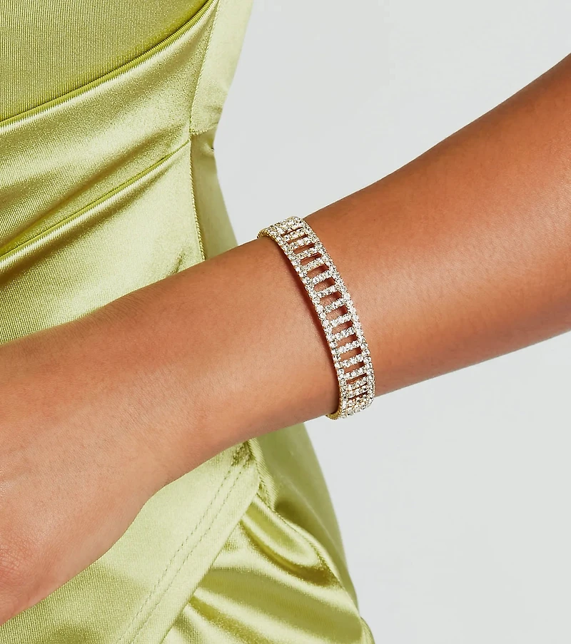 Level Up The Luxe Rhinestone Cutout Bracelet