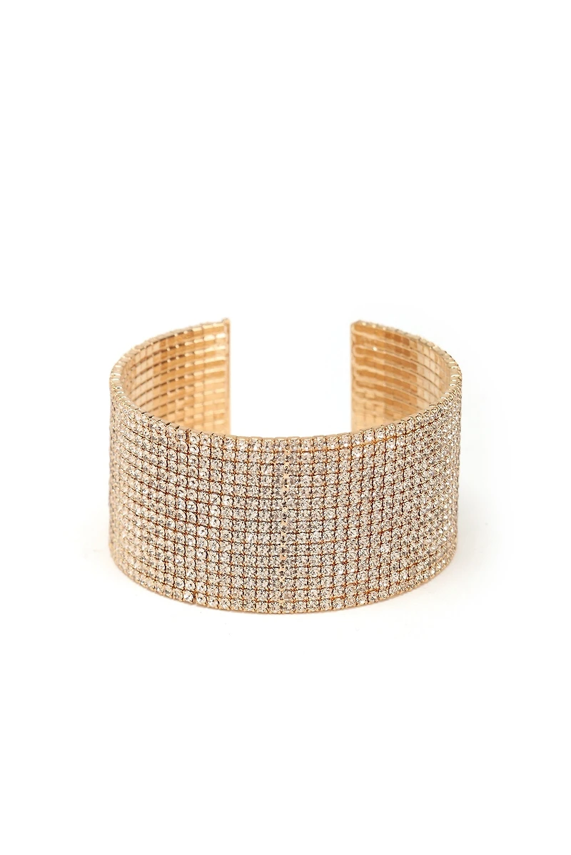 Rhinestone Statement Wide Cuff