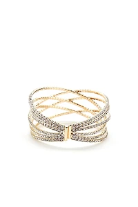 Rhinestone Lattice Cuff Bracelet